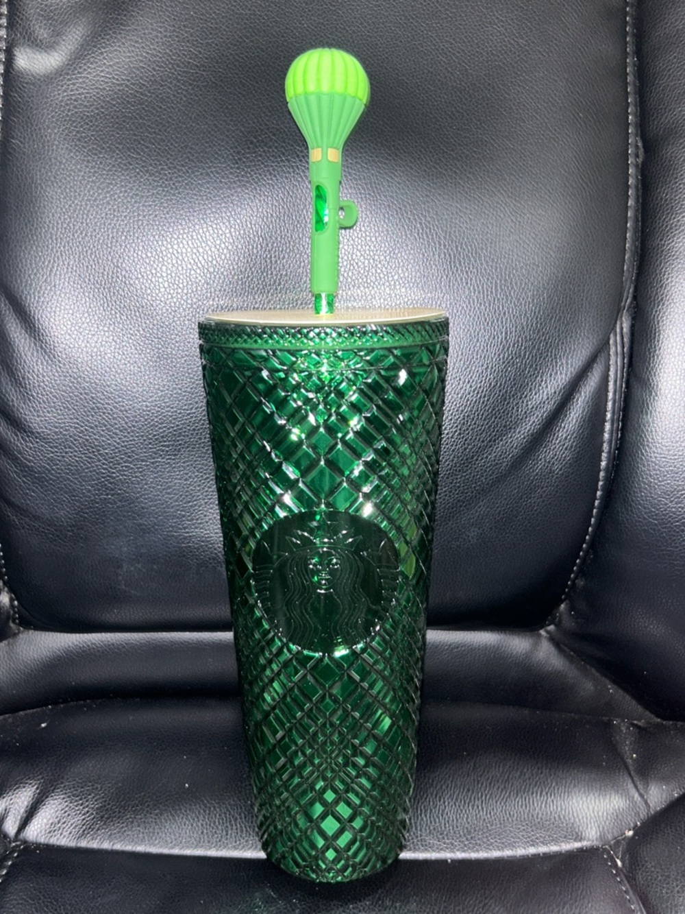 Starbucks X Wicked Collab Emerald Green Tumbler w/ Iconic Hot Air Ballon Topper